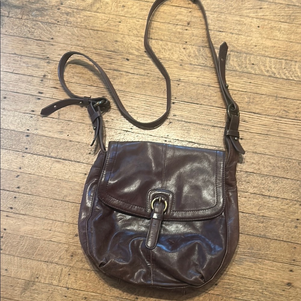 Hobo Brown Leather Crossbody Bag
